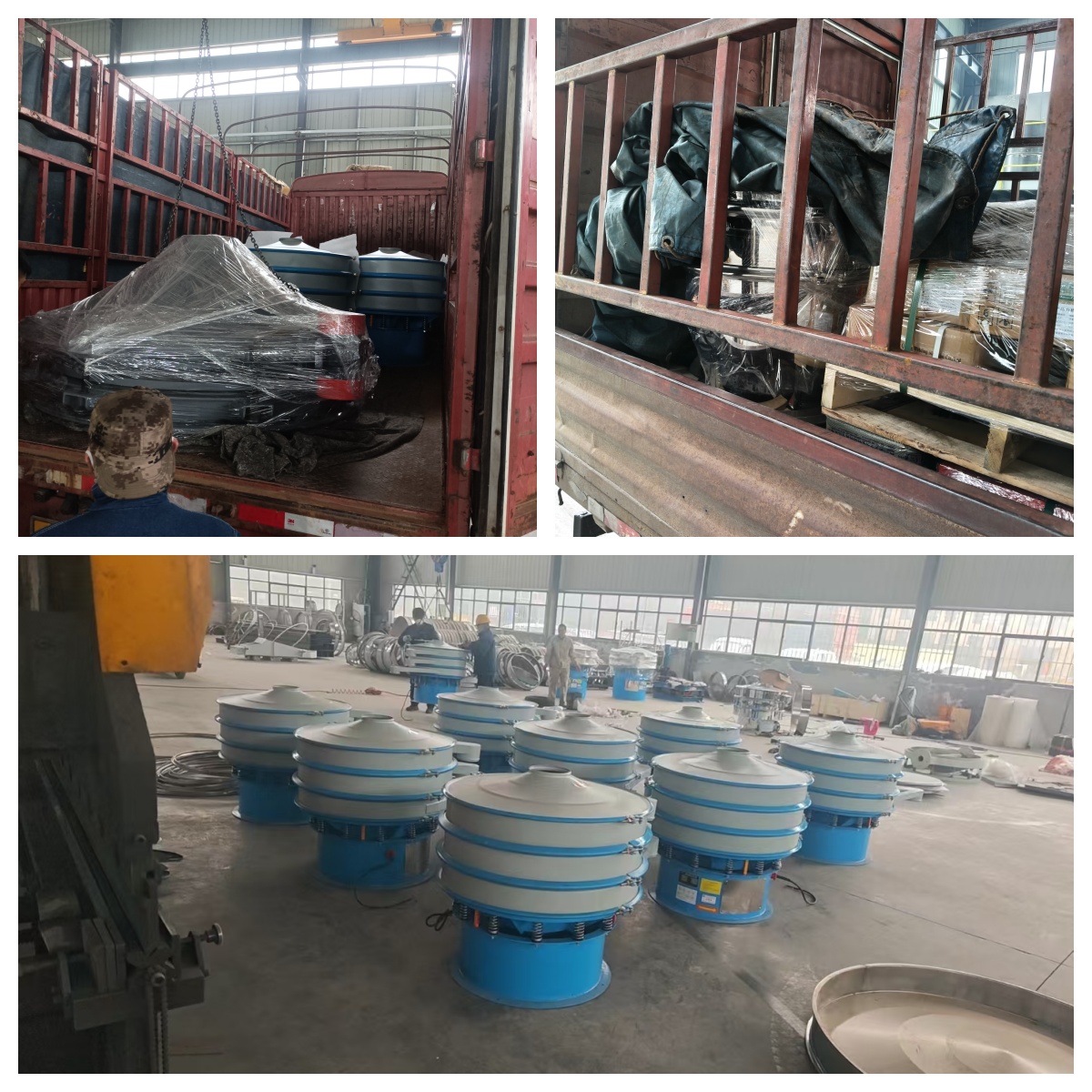 9臺一米旋振篩， 1500型料斗專車發貨